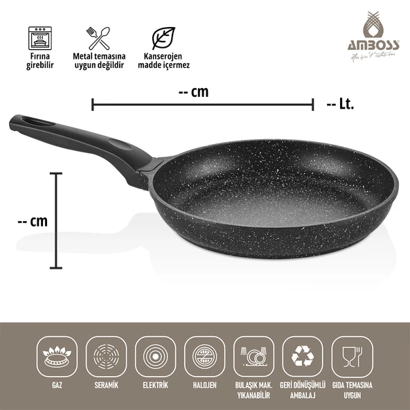 Amboss Montana 3 Parça Granit Set (Siyah) - Resim 3