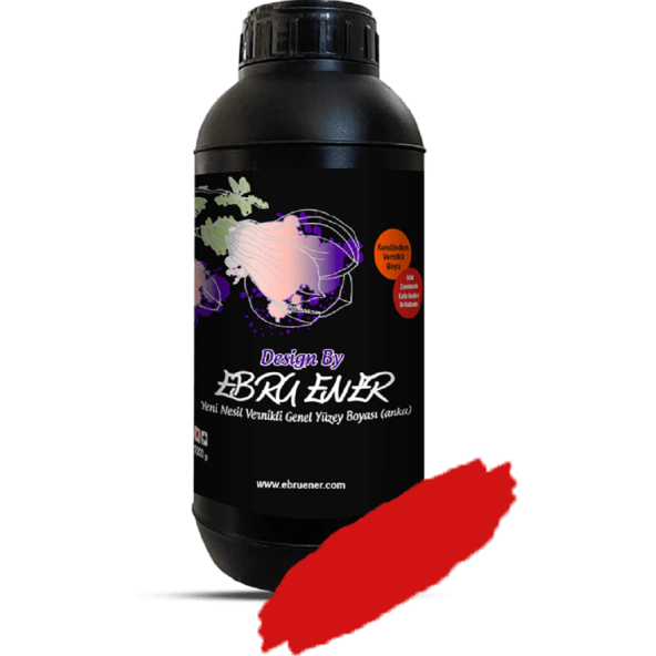 Ebru Ener Anka Vernikli Genel Yüzey Boyası Ebru Kırmızı 1000 gr. ürün görseli 1