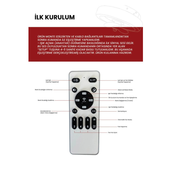 JOYSIDEA Tavan Vantilatörü & Led Lamba Avize Fn-990 - Resim 2