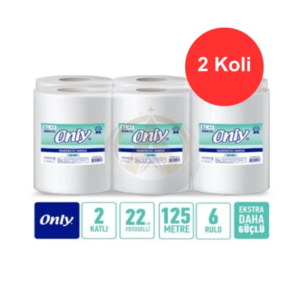 Only Fotoselli Kağıt Havlu 8 Kg. 22 cm. 6 Rulo x 2 Koli (6x2:12 Rulo) ürün görseli 1