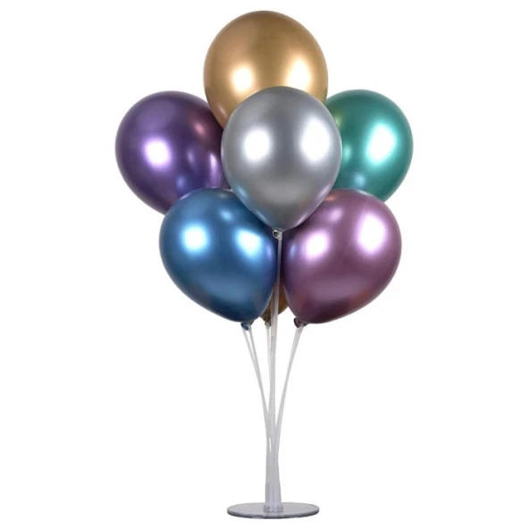 7 li Balon Demeti Karışık Krom Balon ürün görseli 1