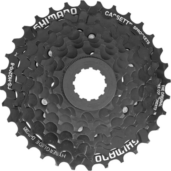 SHIMANO KASET DİŞLİ CS-HG200-8 TOURNEY 8 VİTES 12-32T SİYAH ürün görseli 1