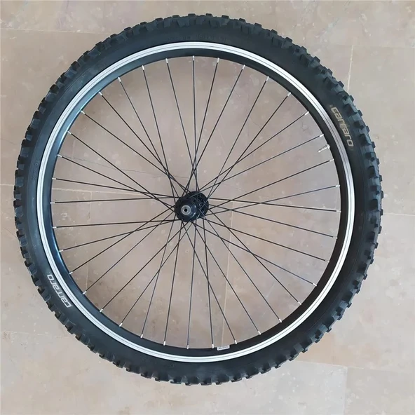 CARRARO 26X2.10 XLC LASTİK+JANT TEL ÖRÜLÜ KALIN TEKERLEK DAĞ V FREN UYUMLU ürün görseli 1