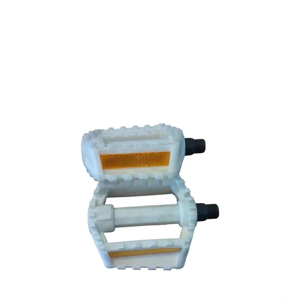 PEDAL MTB BİSİKLET 24-26 JANT İÇİN PLASTİK BİLYALI  REFLEKTÖRLÜ ÇİFT BEYAZ ürün görseli 1