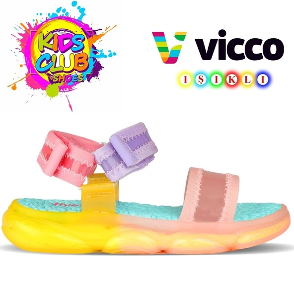 Vicco Flora Ortopedik Işıklı Çocuk Sandalet - Resim 8