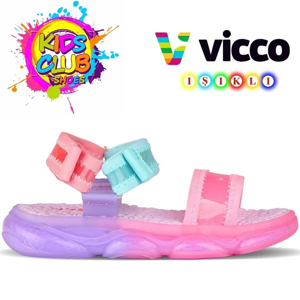 Vicco Flora Ortopedik Işıklı Çocuk Sandalet ürün görseli 1
