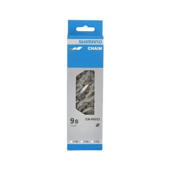 SHIMANO CN-HG53 BİSİKLET ZİNCİR 116 BAKLA 9 VİTES SİYAH GRİ ürün görseli 1