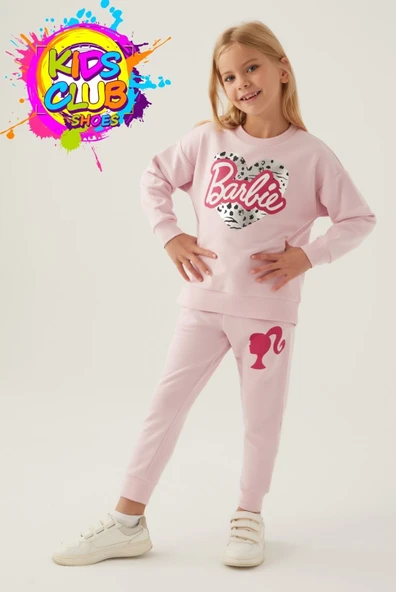 Barbie Lisanslı 1764 Sweatshirt ve Pantolon Alt Üst Kız Çocuk Eşofman Takımı ürün görseli 1