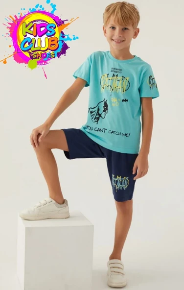 Batman Lisanslı L1700 Gotham T-Shirt ve Şort Alt Üst Erkek Çocuk Takımı ürün görseli 1