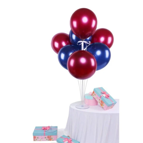 7 li Balon Demeti Bordo Ve Laciver Balon ürün görseli 1