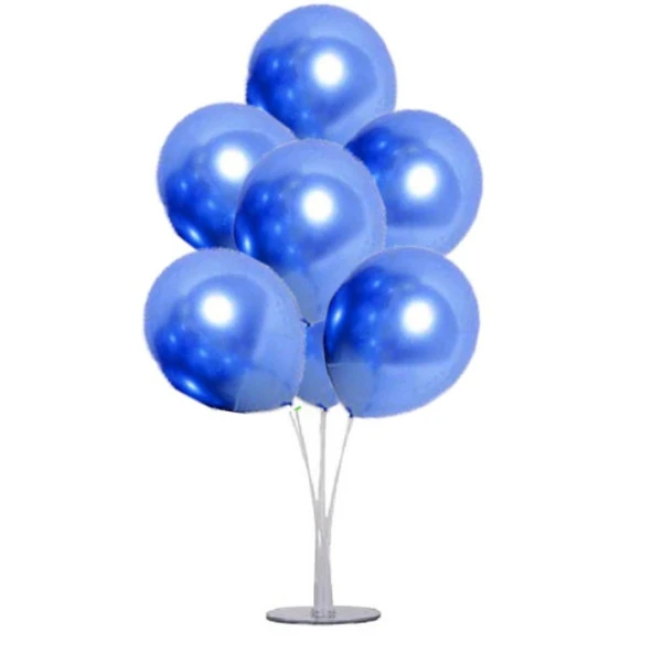 7 li Balon Demeti Krom Mavi Balon ürün görseli 1