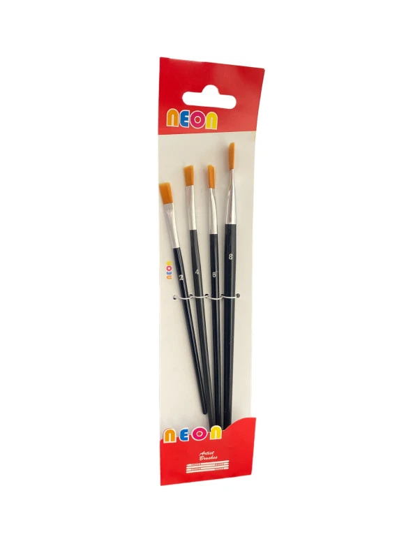 Neon Plus Fırça Seti HKD-142 4’Lü (Yağlı - Akrilik - Guaj) ürün görseli 1
