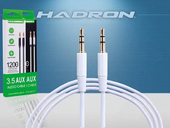 Hadron HD-4308 3,5 mm Gold 1,1 mt Stereo Jacklı Kablo Beyaz ürün görseli 1