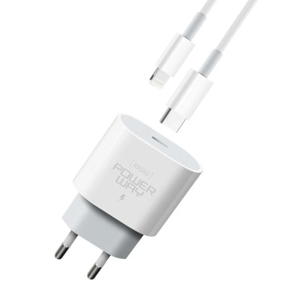 POWERWAY RX-560 TYPE C + IPHONE 3 AMPER HIZLI ŞARJ ALETİ ürün görseli 1