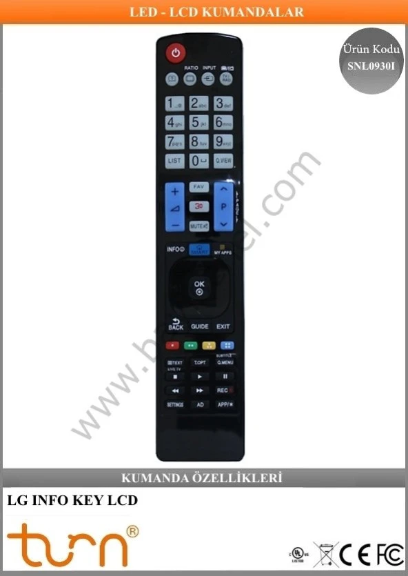 LG Info KEY Lcd Tv Kumandası ürün görseli 1