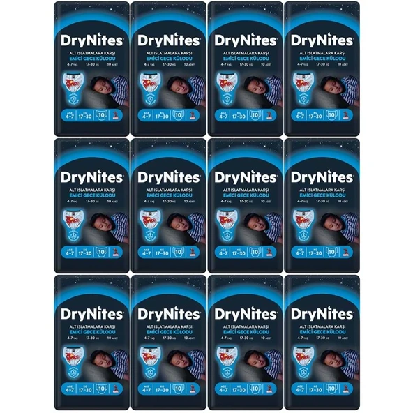Drynites Emici Gece Külodu/Külot Bez Erkek 4-7Yaş 17-30KG Small 120Adet 12PK*10 AltIslatmalara Karşı ürün görseli 1