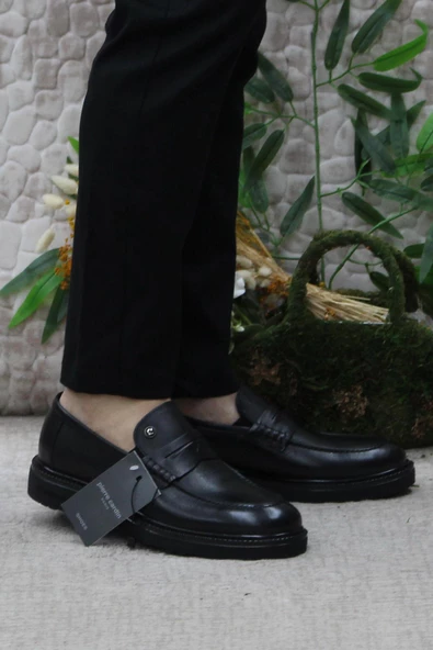 Pierre Cardin 241075 Siyah Hakiki Deri Erkek Loafer Erkek Ayakkabı ürün görseli 1
