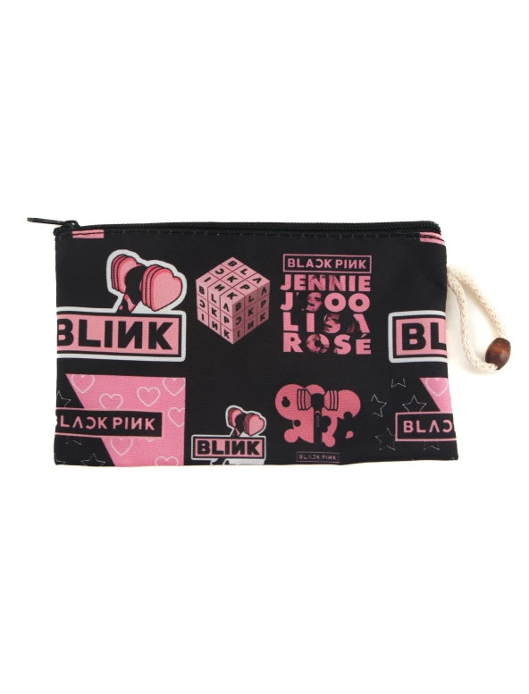 Blackpink K-Pop Desenli Kalemlik Fermuarlı Makyaj Çantası Orta Boy 12cm X 20cm ürün görseli 1