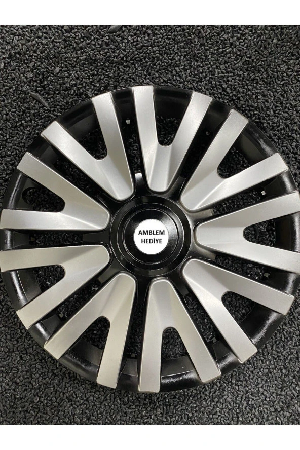 TOYOTA UYUMLU 13 INC SİYAH-Gri Renkli JANT KAPAĞI KIRILMAZ 4adet 3911G9toyota ürün görseli 1