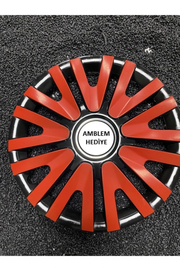14 İNÇ JANT KAPAĞI RENAULT KIRMIZI RENKLİ KIRILMAZ + 4 ADET amblem 4911K9renault ürün görseli 1