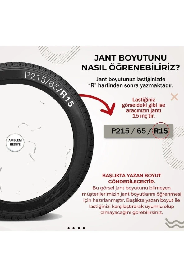 Fiat Punto 15 Kırılmaz Jant Kapağı 4 Adet Uyumlu 5110 ürün görseli 1