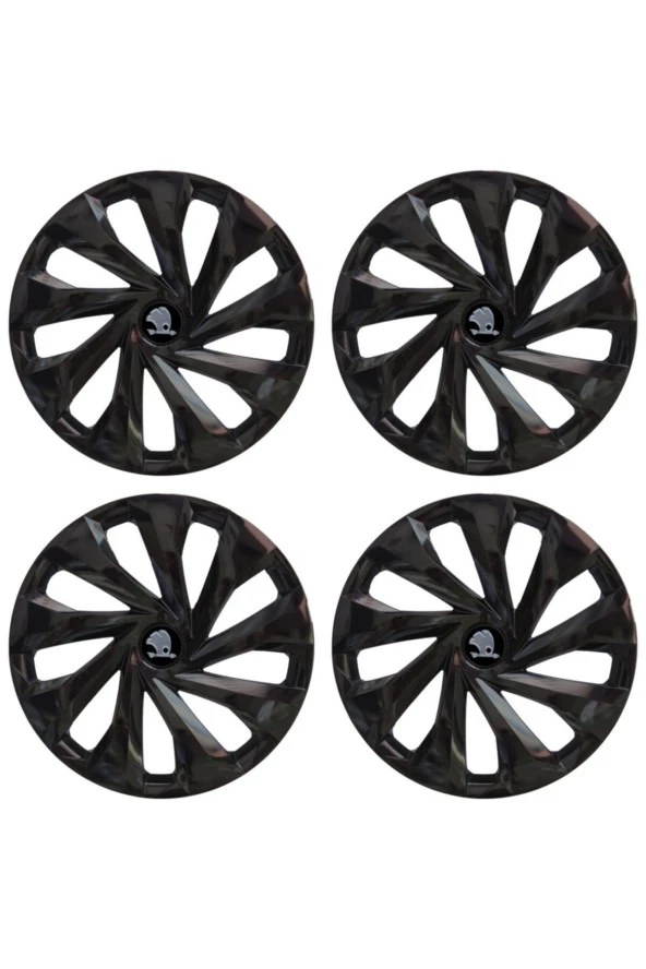 Skoda Fabia 15'' Inç Uyumlu Siyah Jant Kapağı 4 Adet 1 Takım 1002 Siyah 5810syhskoda ürün görseli 1