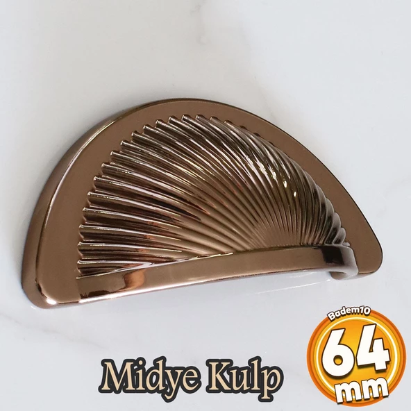 Yelken Midye Çanak 64 mm Düğme Bronz Mobilya Mutfak Dolabı Çekmece Dolap Kulpları Kulpu Kulb ürün görseli 1