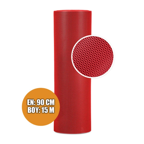 KAYDIRMAZ BAL PETEK PASPAS 90cmX15metre KIRMIZI PVC Z MAT PAS PAS İÇ DIŞ MEKAN YOLLUK ISLAK ZEMİN HALISI ürün görseli 1