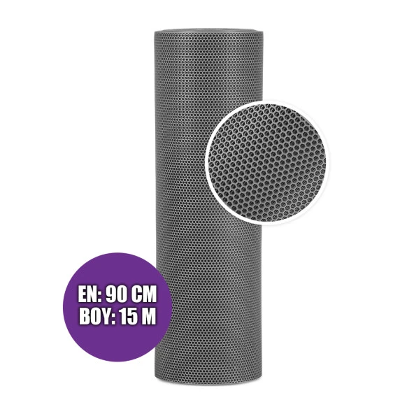 KAYDIRMAZ BAL PETEK PASPAS 90cmX15metre GRİ PVC Z MAT PAS PAS  İÇ DIŞ MEKAN YOLLUK ISLAK ZEMİN HALISI ürün görseli 1