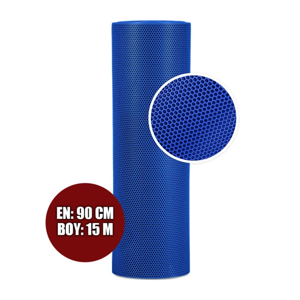 KAYDIRMAZ BAL PETEK PASPAS 90cmX15metre MAVİ PVC Z MAT PAS PAS İÇ DIŞ MEKAN YOLLUK ISLAK ZEMİN HALISI ürün görseli 1