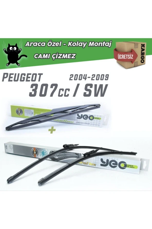Peugeot 307 Cc / Sw Ön & Arka Silecek Takımı 2004-2009 ürün görseli 1