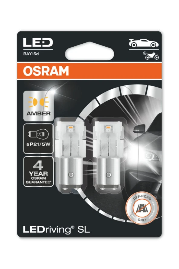 Çift Duy Sarı 1016 Led Stop Ampulü LEDriving SL 7528DYP.02B (2'li Paket) ürün görseli 1