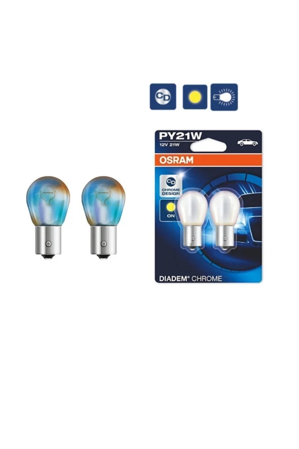 Dıadem 12 Volt Py21w 93 Chrome Desıgn Sarı Işık ürün görseli 1