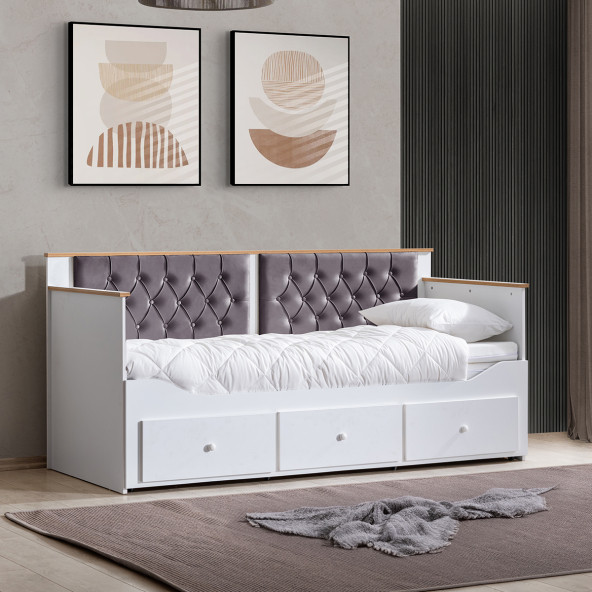 Setay Alaçatı Divan Karyola Çekmeceli Açılır Çift Kişilik + Soft Yatak 80x200 ürün görseli 1