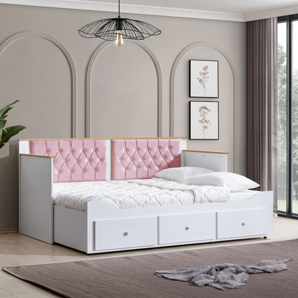 Setay Alaçatı Divan Karyola Çekmeceli Açılır Çift Kişilik + Soft Yatak 80x200 ürün görseli 1