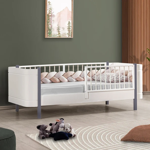 Setay MDF Karyola, Lidya Montessori Yatak - Gri 90x190 cm ürün görseli 1