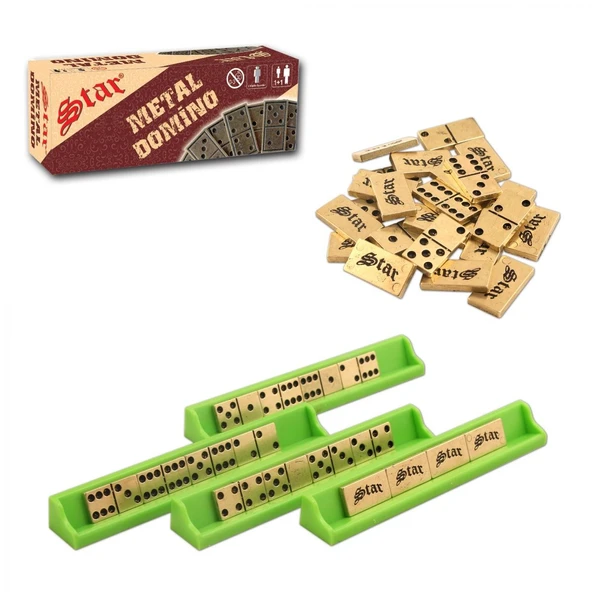 Star Domino Zamak Büyük Boy Domino Oyun Seti Metal Domino Taşı Seti Metal 1. Kalite Metal Domino ürün görseli 1