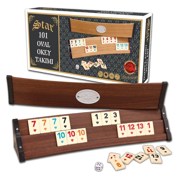 101 Oval Okey Takımı Doğal Ahşap Oval Okey Takımı (101 Okey Oyun Seti Gerçek Ağaçtır) ürün görseli 1