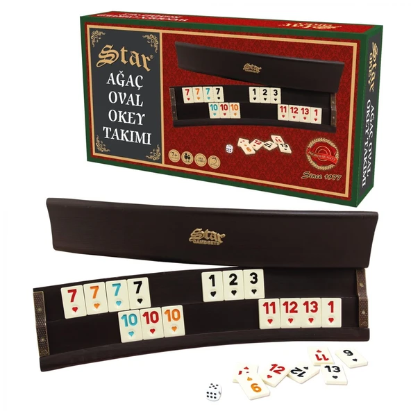 Star Ağaç Oval Okey Takımı ürün görseli 1