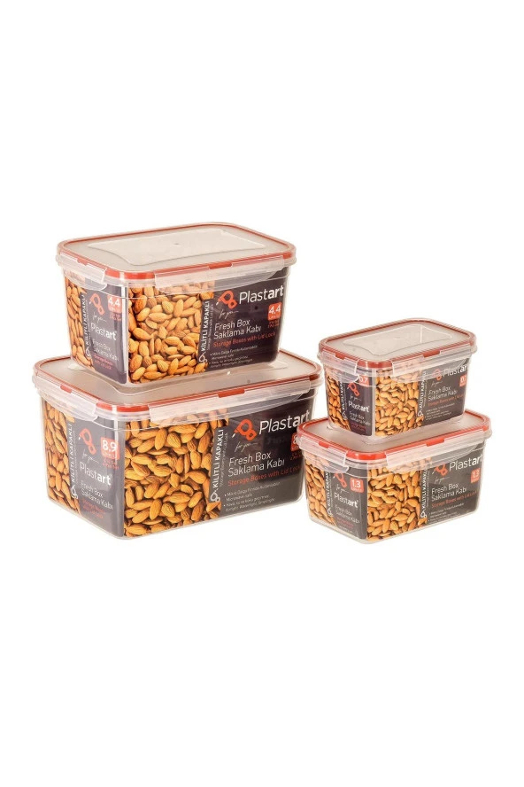 Fresh Box 4'lü Dikdörtgen Saklama Kabı Seti 0.7 /1.3 /2.4 /4.5 Lt ürün görseli 1