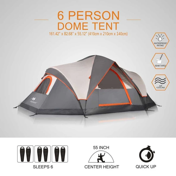 DomeHike 6 Kişilik Otomatik Çadır - Resim 4