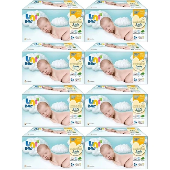 Uni Baby Islak Havlu Hassas Yeni Doğan 40 Yaprak (24 Lü Pk) 960 Yaprak (Narin Ciltler için) (8PK*3) ürün görseli 1