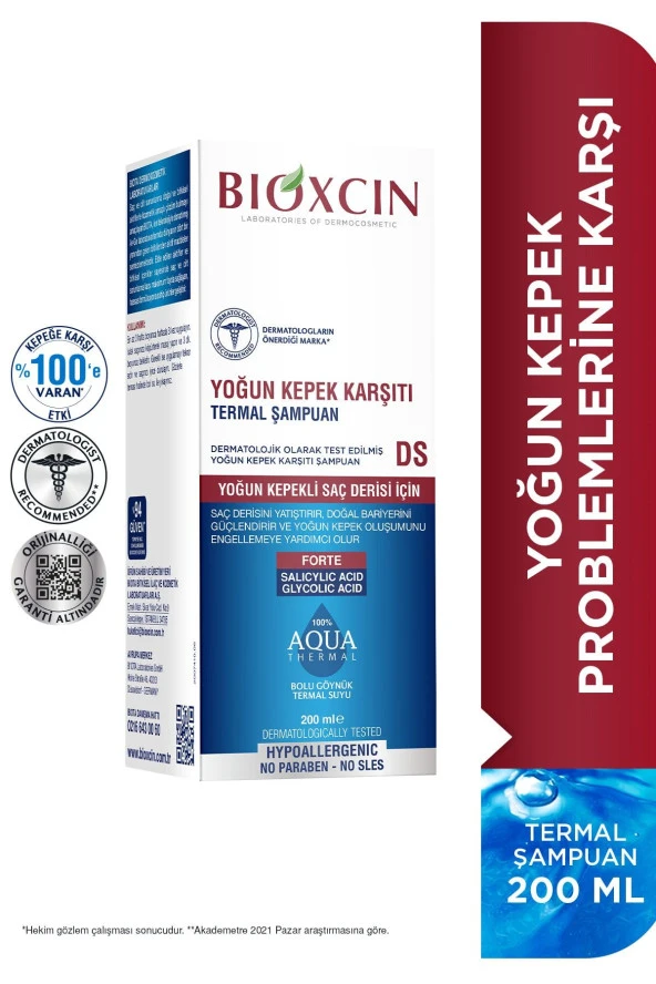 BIOXCIN ŞAMPUAN AQUATHERMAL DS YOĞUN KEPEK KARŞITI 200ML ürün görseli 1