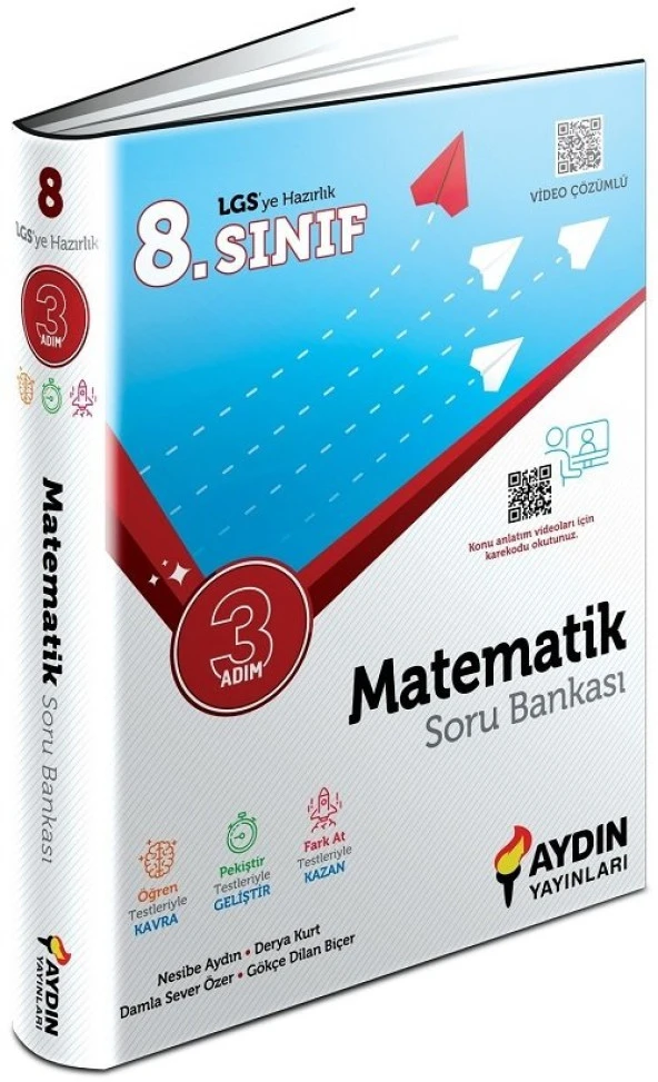 Aydın 8. Sınıf LGS Matematik Üç Adım Soru Bankası Aydın Yayınları ürün görseli 1