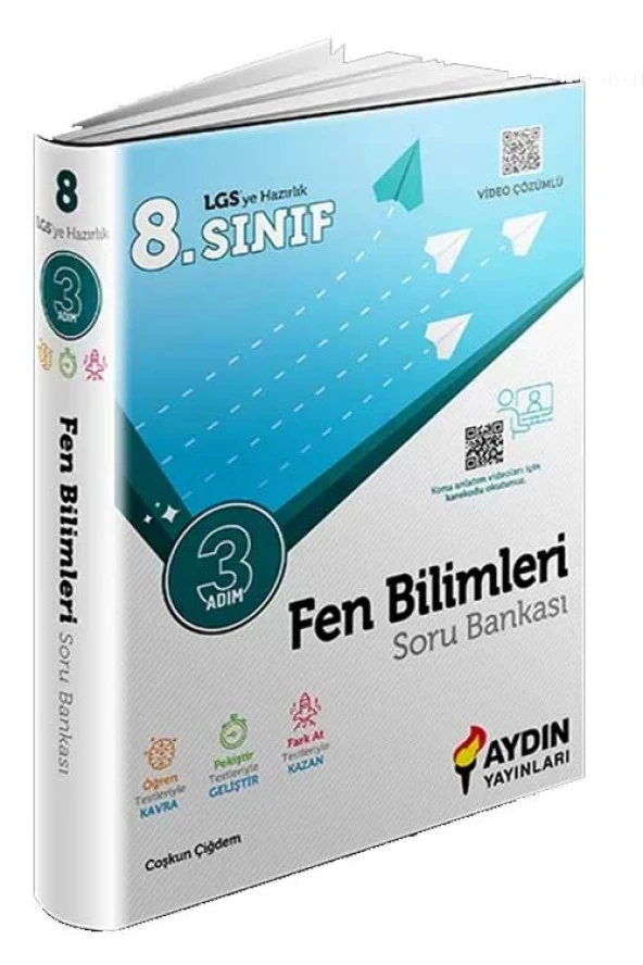 8. Sınıf Fen Bilimleri Üç Adım Soru Bankası Aydın Yayınları ürün görseli 1