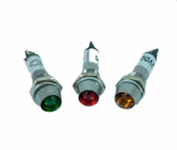 Algatec IC-225 Sinyal Lambası 8mm Metal 10 Adet ürün görseli 1