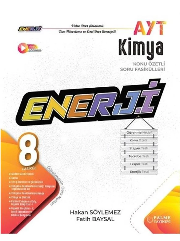 PALME YKS AYT ENERJİ KİMYA KONU ÖZETLİ SORU FASİKÜLLERİ *YENİ* ürün görseli 1