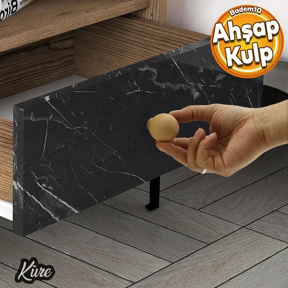 Ahşap Küre Düğme Kulp Tek Vidalı Çekmece Mobilya Mutfak Dolabı Dolap Kulpu Kulbu Kulpları ürün görseli 1