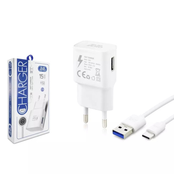 Subzero SG57 15w 3.1A Type-C Hızlı USB Ev Tipi Şarj Aleti ürün görseli 1