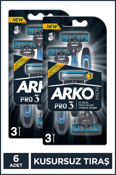 Arko Men Pro 3 Üç Bıçaklı 6'lı Tıraş Bıçağı ürün görseli 1
